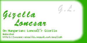 gizella loncsar business card